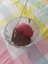 Het frambozen- en chocoladeijs